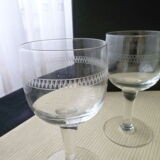Set of 6 old balloon-shaped wine glasses