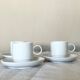 Rosenthal Studio Linie, white cups and saurcers, model DUO, designed by Ambrogio Pozzi