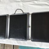 Triplet resaleable triple barber mirror back black varnish 69x27