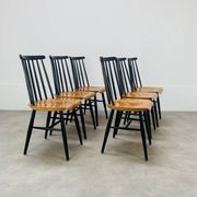 6 chaises Fanett par Ilmari Tapiovaara, scandinave, années 60
