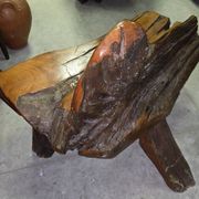 Asia 20th century: bench made of olive wood and driftwood