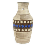 Vintage Bay Vase West Germany Ceramic Beige Brown Blue 619-35