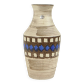 Vintage Bay Vase West Germany Ceramic Beige Brown Blue 619-35