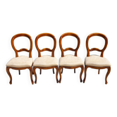 Louis XV style chairs in solid wood and fabric