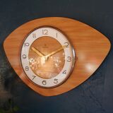 Vintage formica clock silent wall clock "Junghans mahogany"