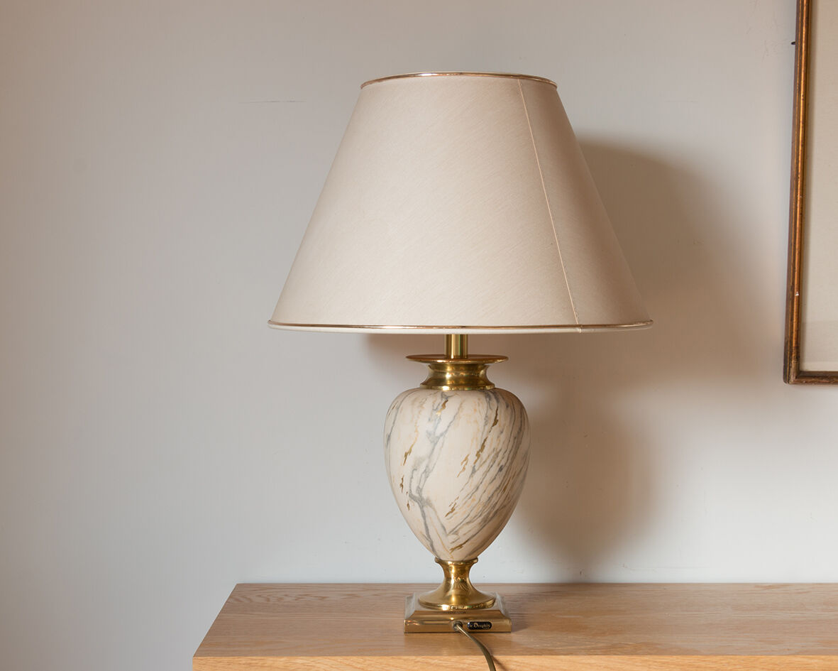 Marble and gold lamp