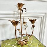 Flower and tassel applique candle holder