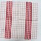White and red embroidered tablecloth and eight matching napkins, 200x150cm