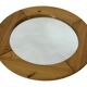 Vintage 70s round pine mirror Swedish design
