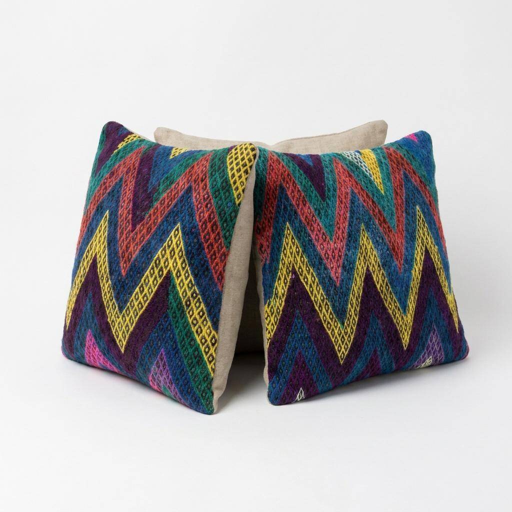 Set of 2 vintage kilim cushion covers 48x51 cm