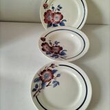 Set of three ironstone plates K & G Lunéville model Régine - 1950s