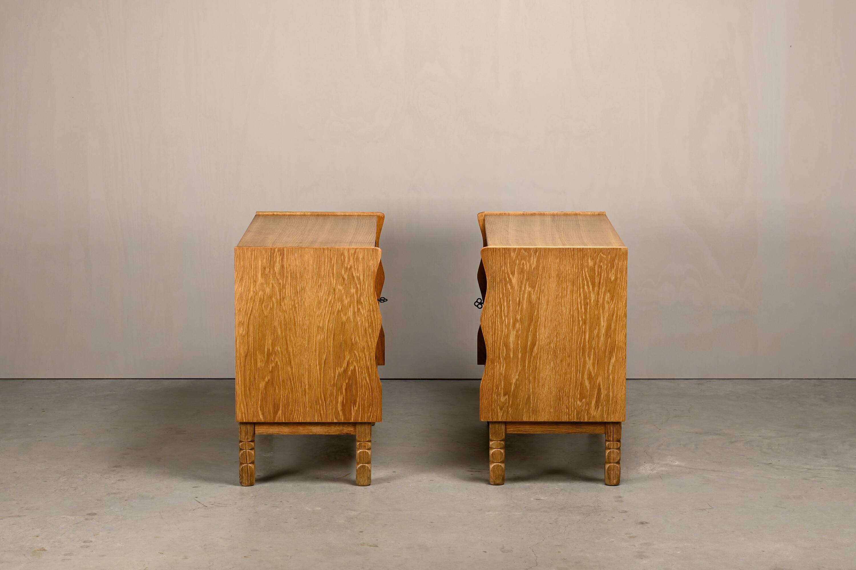 Danish Mid-Century Henning Kjærnulf Oak Bedside Cabinets or Sideboards