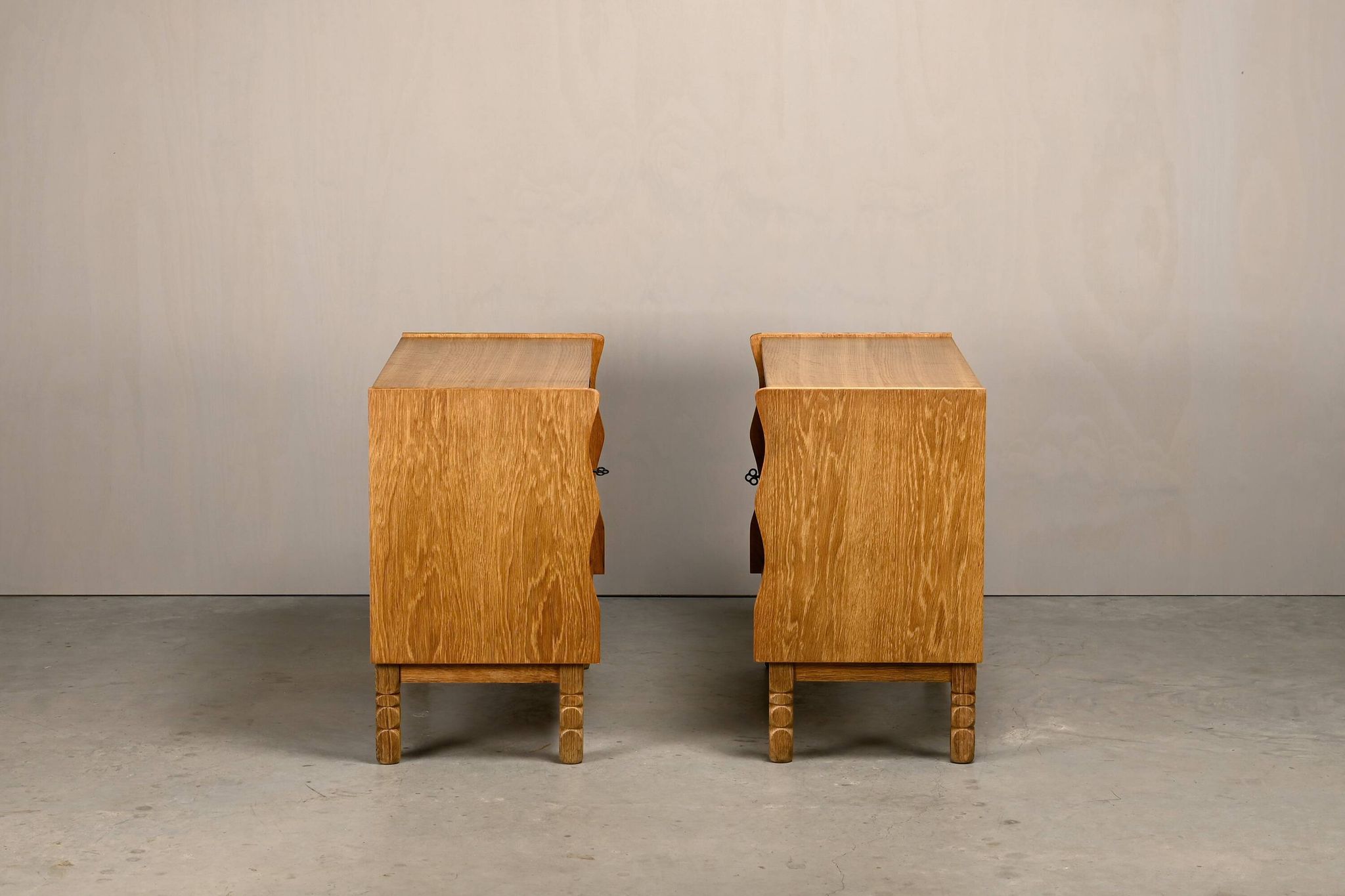 Danish Mid-Century Henning Kjærnulf Oak Bedside Cabinets or Sideboards