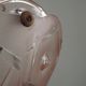 French Art Deco Stamped 1053 Pink Glass Plafonnier Hanging Light Pink Ropes