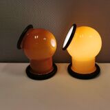 A set of EPOKE II wall lights, designed by Michael Bang for Holmegaard Denmark 1975-1981.