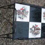 Vintage tiled wrought iron coffee table