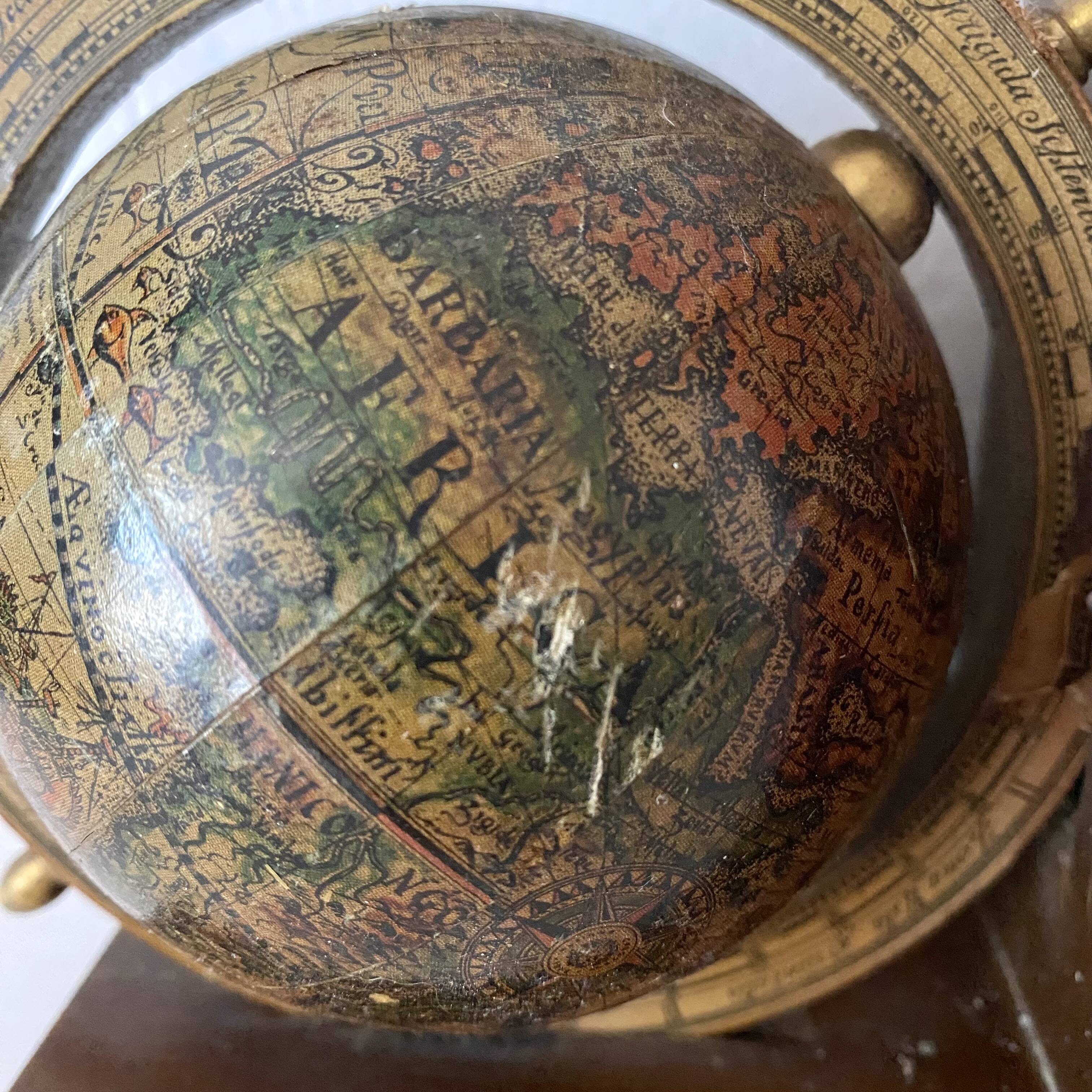 Vintage world map bookends terrestrial globes