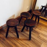 Lot 4 tabourets tripodes