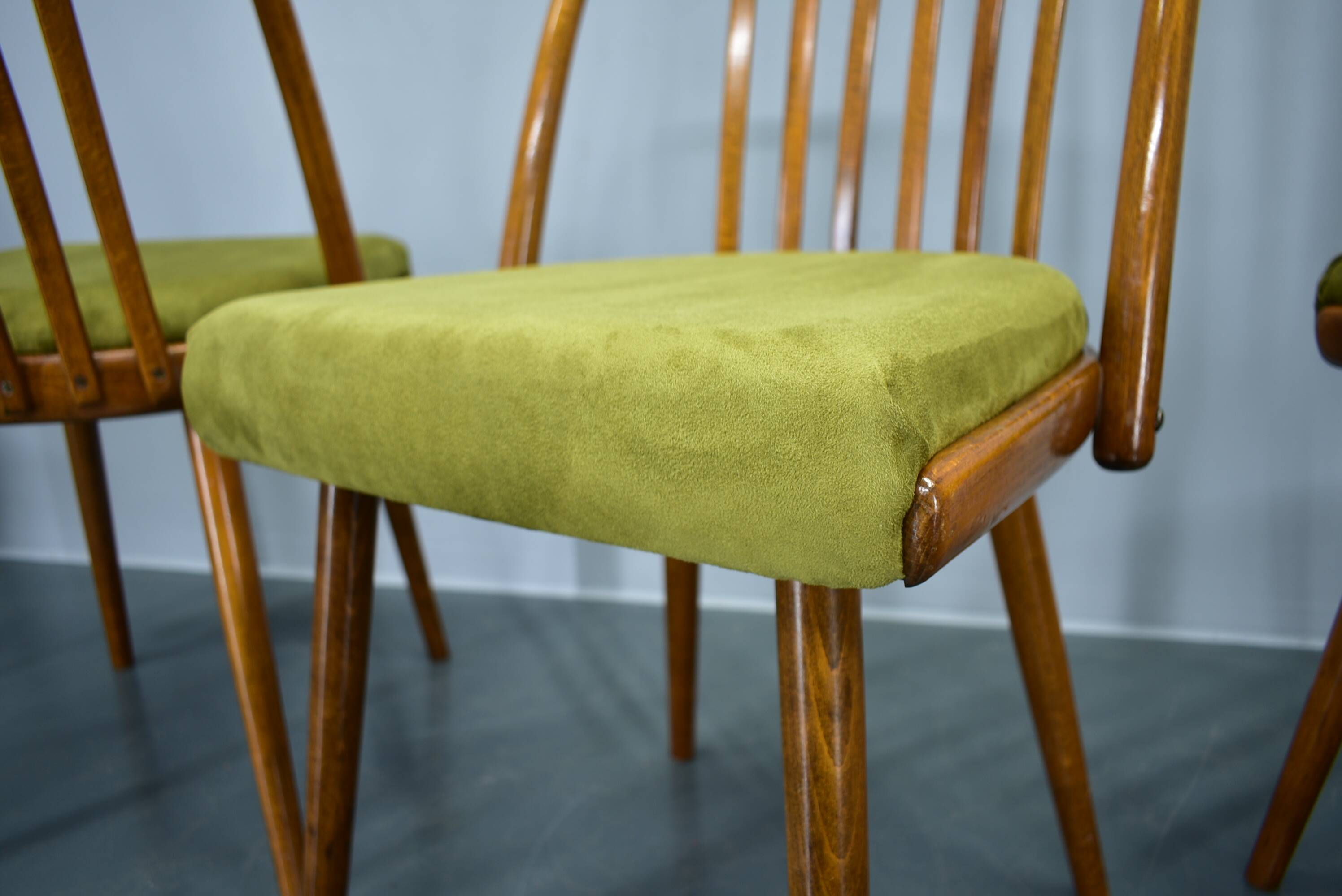 1960s Antonin Suman beech dining chairs, set of 4