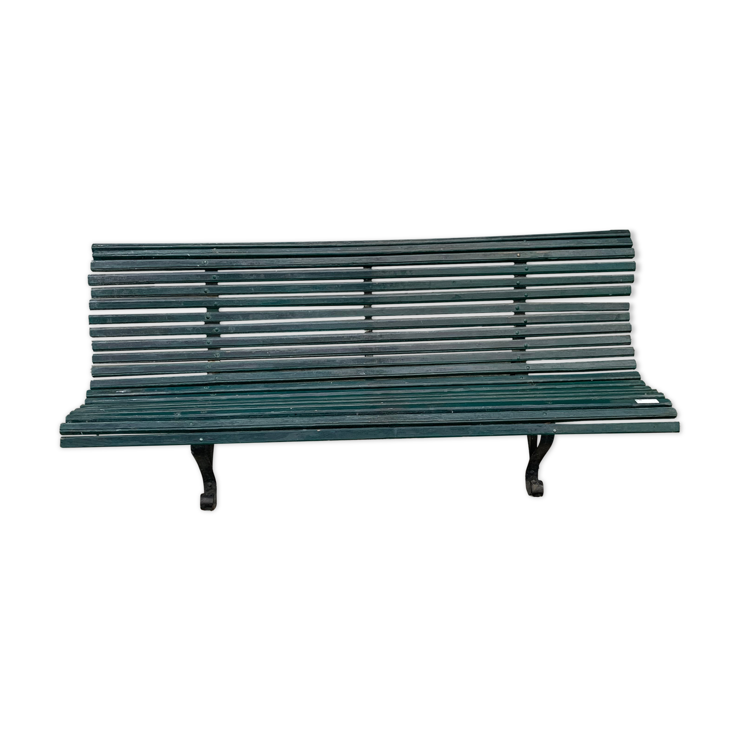 Garden bench in metal foot slats