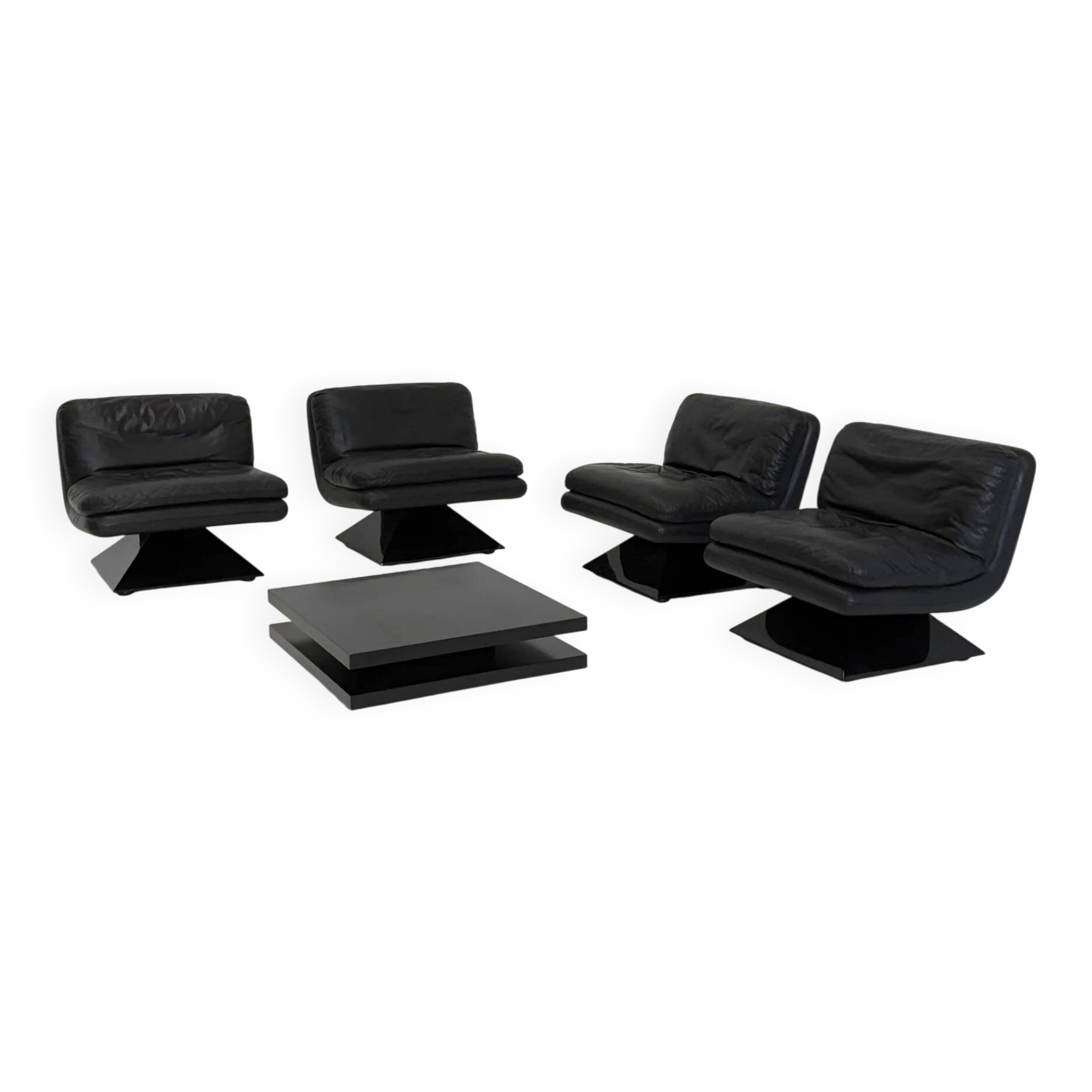 Set of four Hans von Klier armchairs with coffee table for Giuseppe Rossi di Albizzate