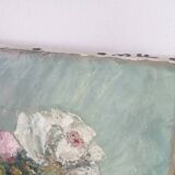 Painting oil on canvas bouquet of flowers signed b. rabel