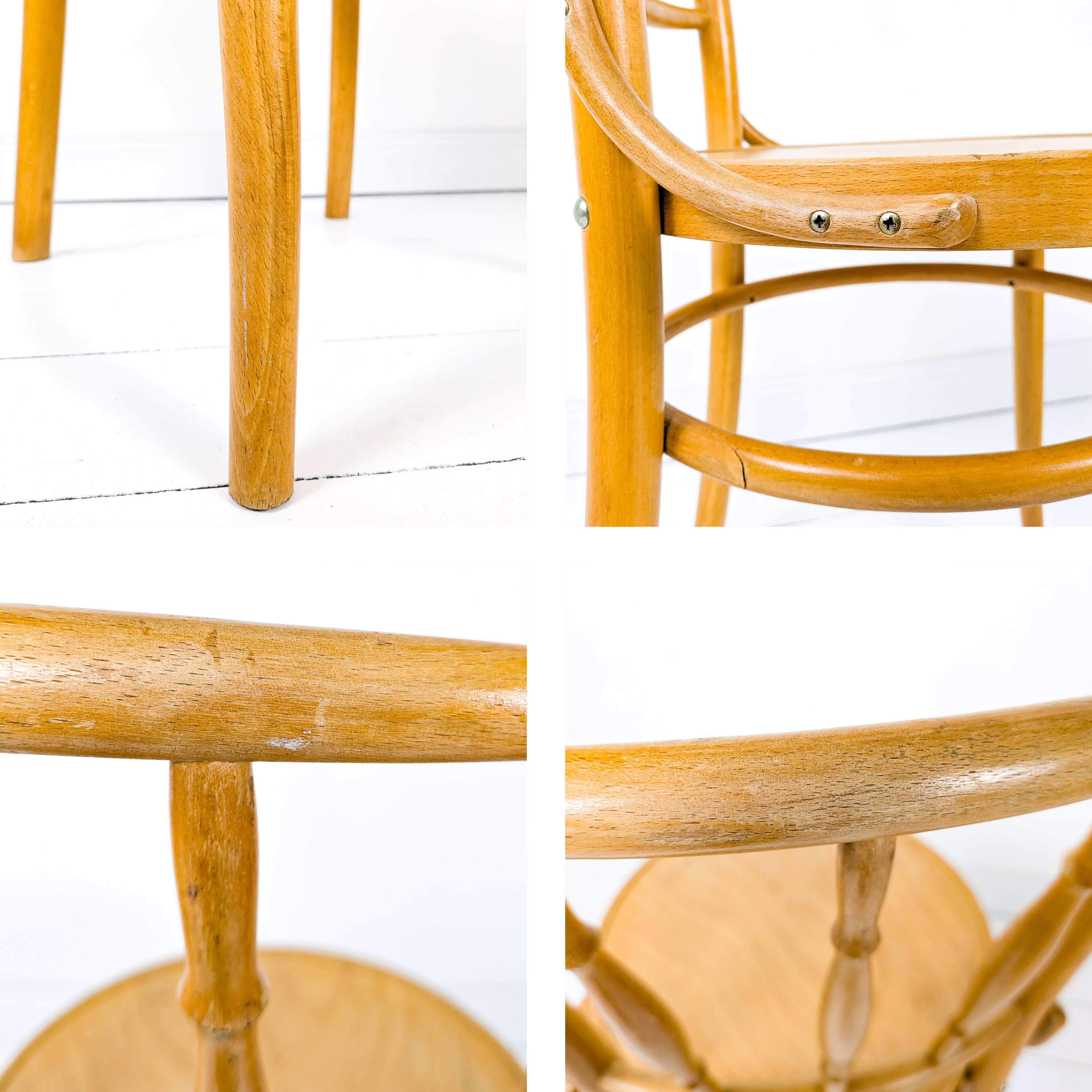 4pcs Vintage Cafe Chair Spacers Chairs Wooden Chair Mid Century Retro Bistro Chair Turned