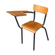 Student desk chair in steel & wood, France 1950s