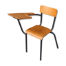 Student desk chair in steel & wood, France 1950s