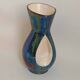Verceram vase iridescent blue ceramic 60s Height 26,7 cm