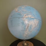 Globe lumineux Sudime socle en bois