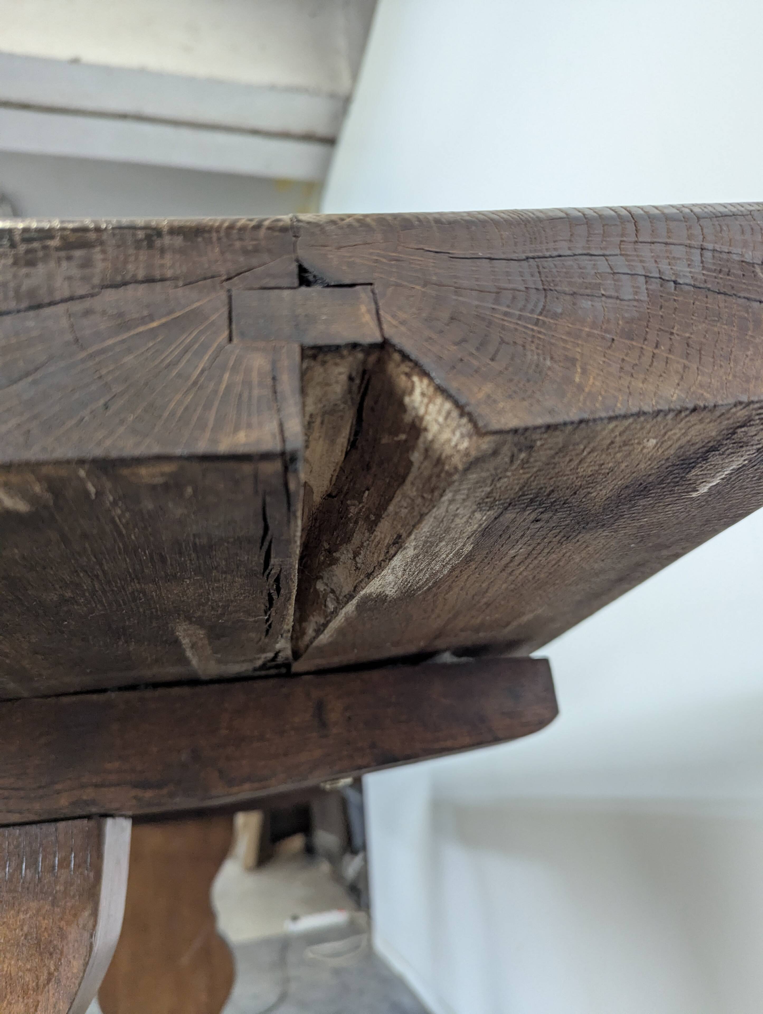 19th-century solid oak monastery table