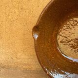 Large brown glazed salad bowl