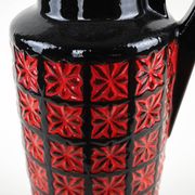 Vase en céramique Fat Lava avec texture en relief, poterie ouest-allemande, années 1970.