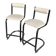Paire de chaises hautes 1980 cuir et métal