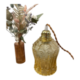 Vintage walking lamp - amber glass globe