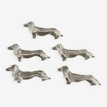 Transparent dachshund knife holder