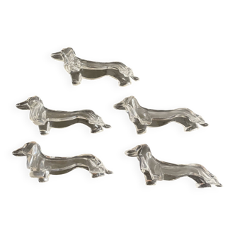 Transparent dachshund knife holder