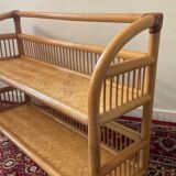 70s rattan shelf
