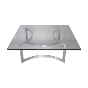 table basse éditée - acier verre