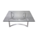 Coffee table published by Dassas, base in chromed steel and thick glass slab, France, 1963