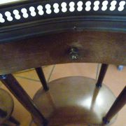 Pair of Antique Louis XVI Style Bean-Shaped Bedside Tables - Marble Top