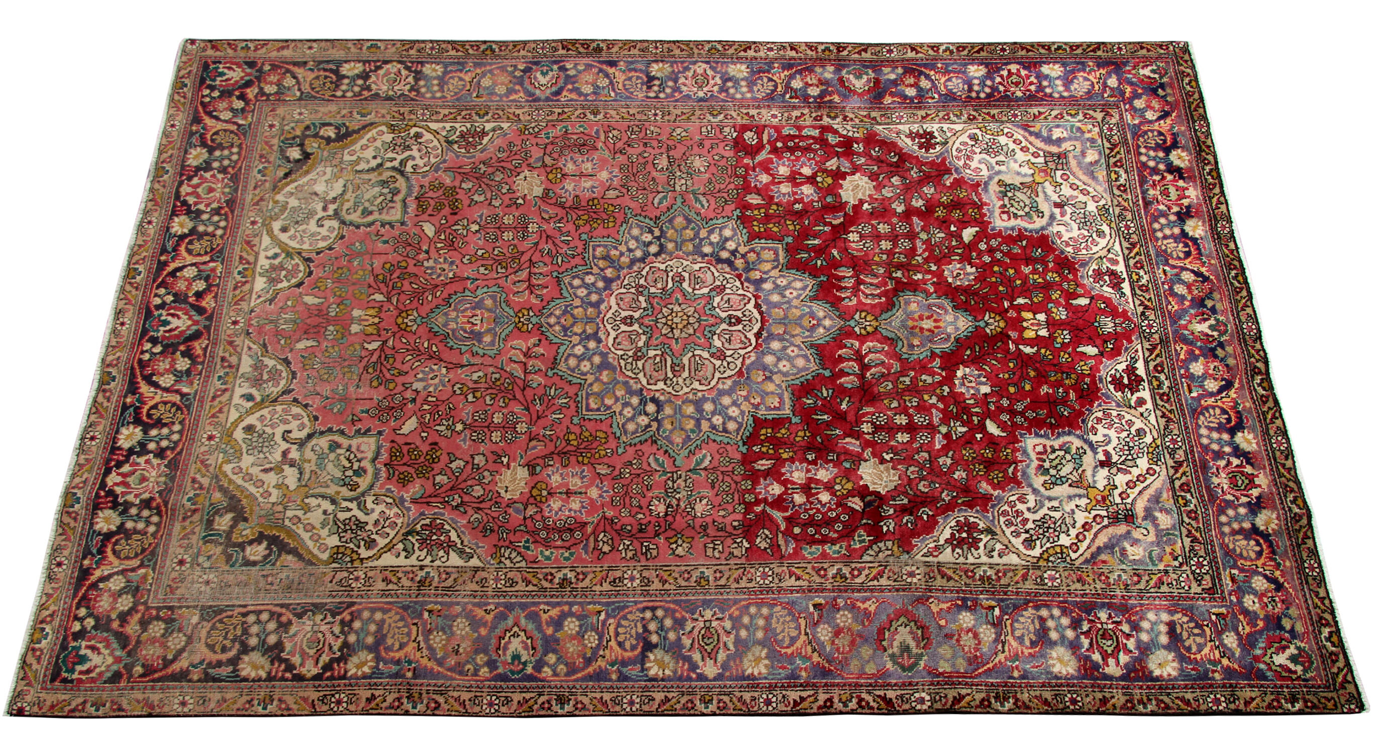 Vintage Persian Tabriz Rug 108x303cm