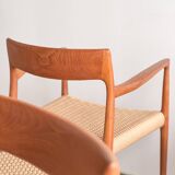 Chaises danoises en teck Mid-Century par Niels O. Møller # 77 & 57 Set de 8