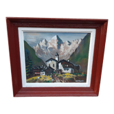 Oil on panel "mountain landscape"
