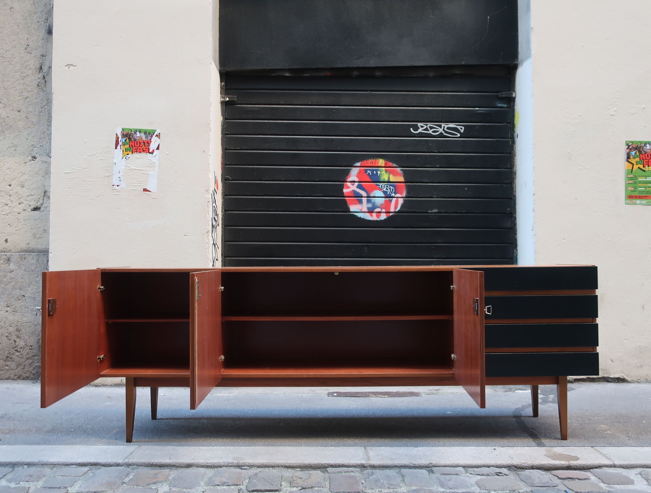Swedish walnut sideboard  of Royal Board 1960s
