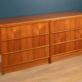 Retro teak 1960s restored steens danish double 8 drawer chest of drawers sideboard