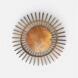 Rattan and wicker sun mirror