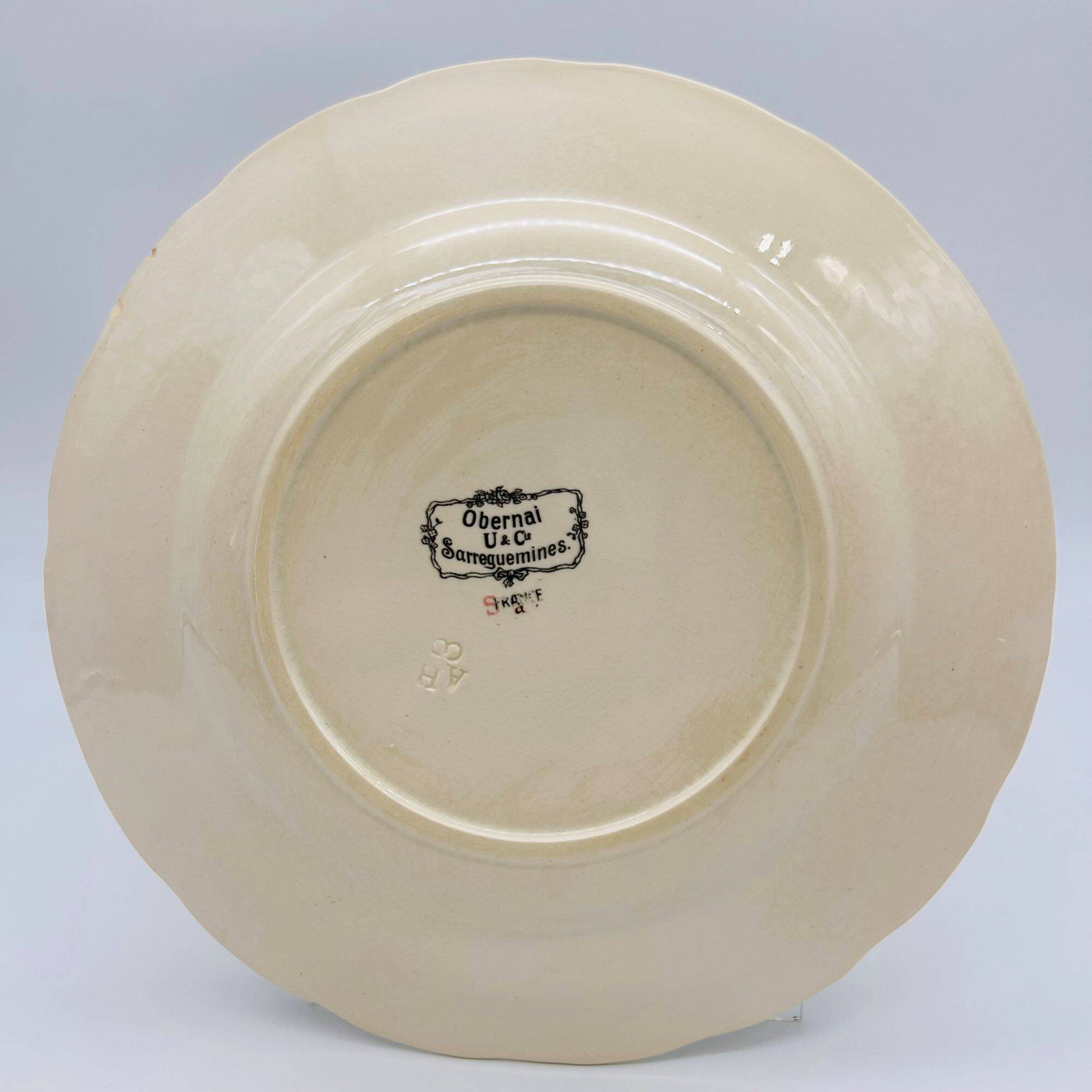 6 flat plates "Obernai" from the Sarreguemines pottery.