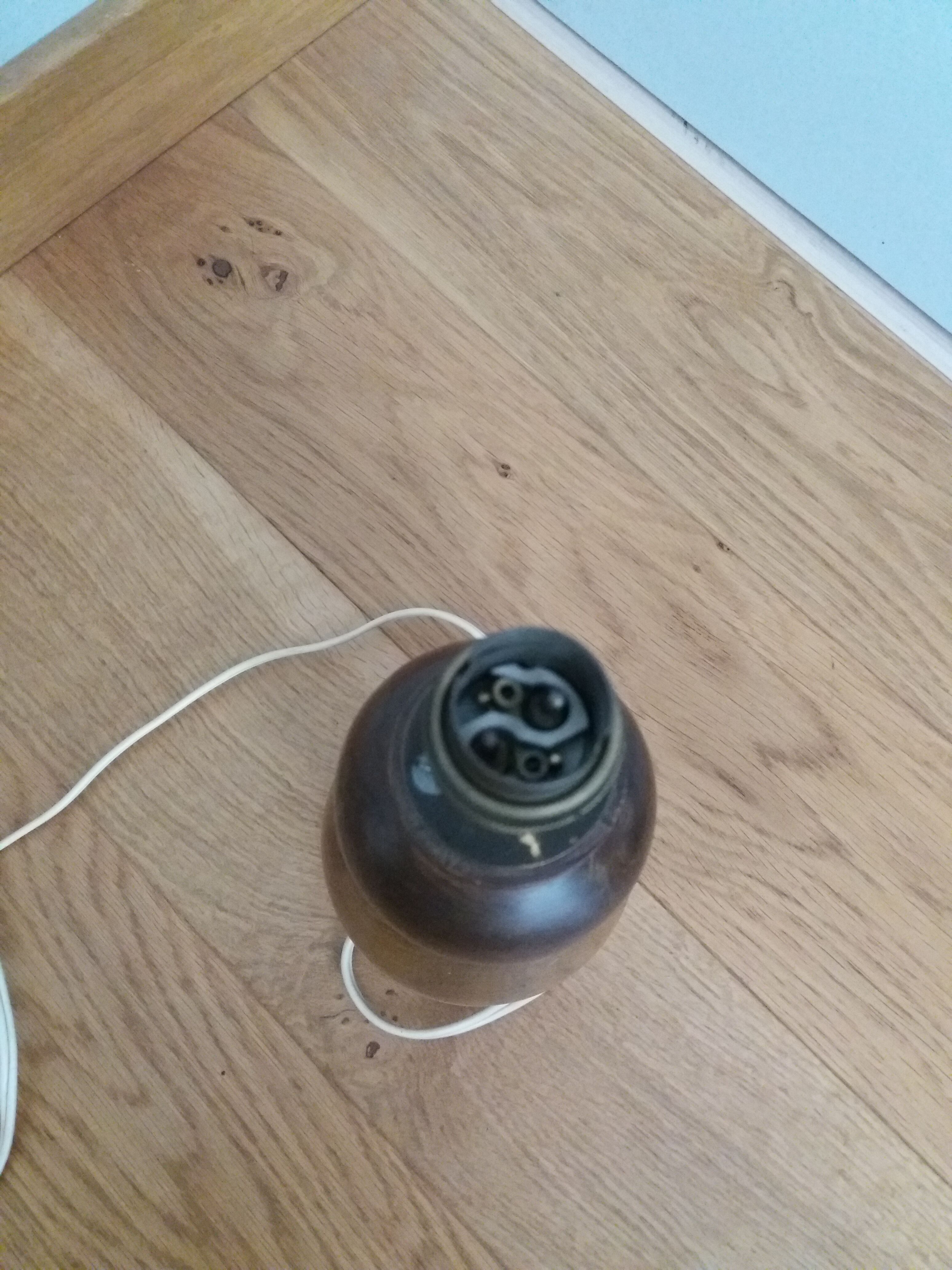Handmade turned wooden foot lamp